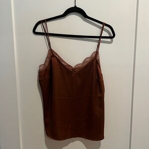 Abercrombie and Fitch Terracotta Satin Lace Cami